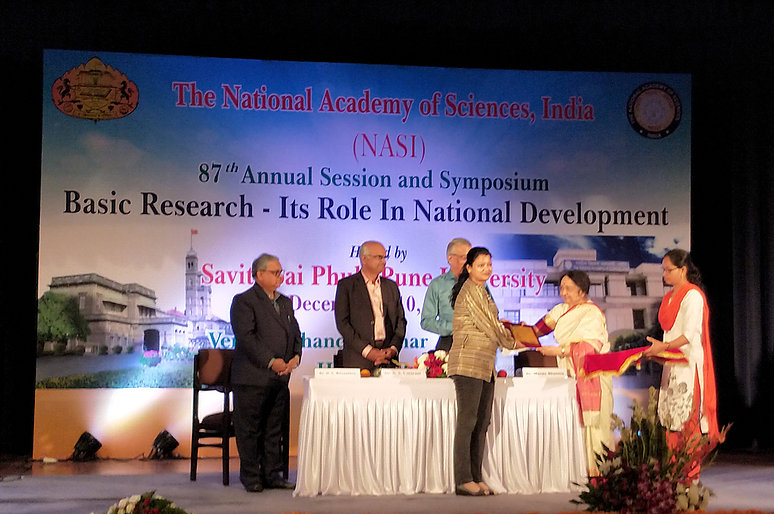 Dr. Durba Pal, Assistant Professor, CBME received NASI Young Scientist Platinum Jubilee Award in the field of Bio-medical, Molecular Biology and Bio-technology on December 10, 2017